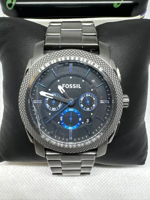 Fossil Machine FS4931 Men's Smoke Stainless Steel Analog Dial Quartz Watch JNA13