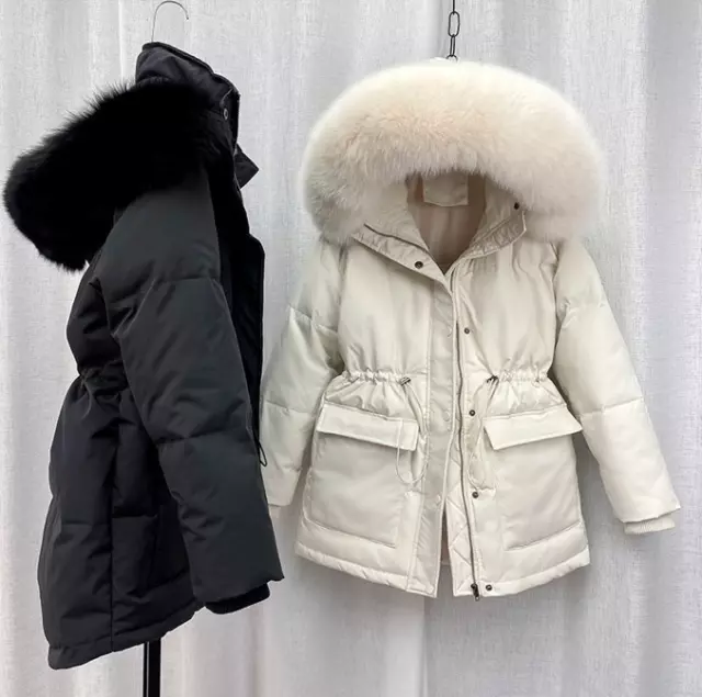 manteau doudoune veste parka femme beige coton capuche hiver fourrure noir chaud