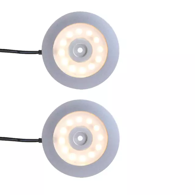 2er Set Wohnmobil Wohnwagen Beleuchtung Led Aufbausport, 12V-3,4W, Ø55x5,0mm