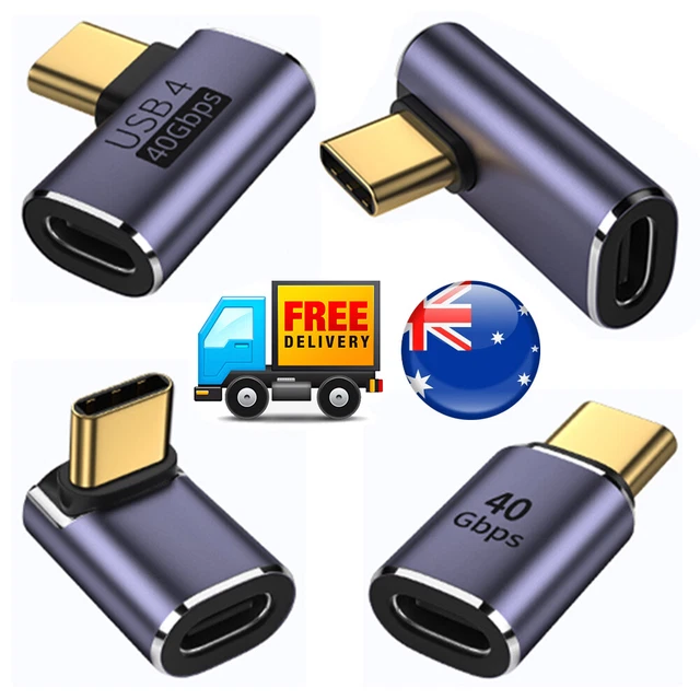 90 DEGREE RIGHT Angle USB 4.0 Type C Male To Female USB C Converter ...