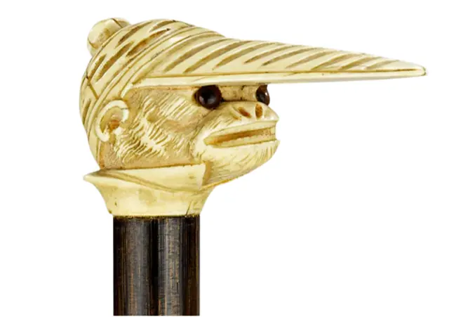 Walking Stick hand-carved walking stick 19th-century Dapper Monkey Cane