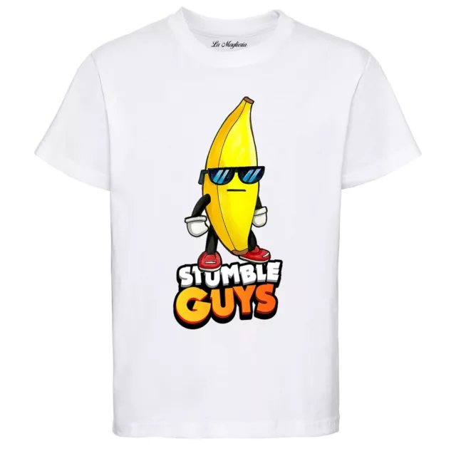 Maglietta di STUMBLE GUYS skin Banana Guy unisex bambino bambina 100% cotone