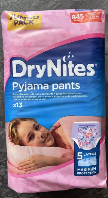 13 huggies drynites windel 8-15 L - XL girl Mädchen alt Motiv vintage pants OVP 