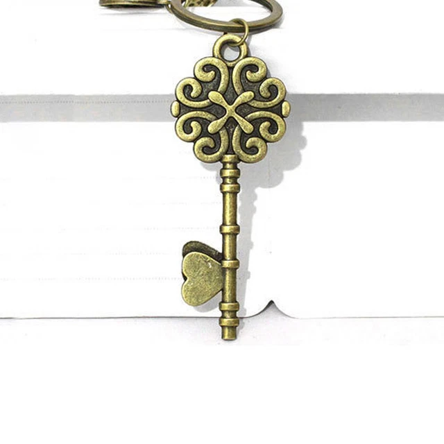 2 Pcs Pendant Keychain DIY Key Chain Accessories Metal Button 4