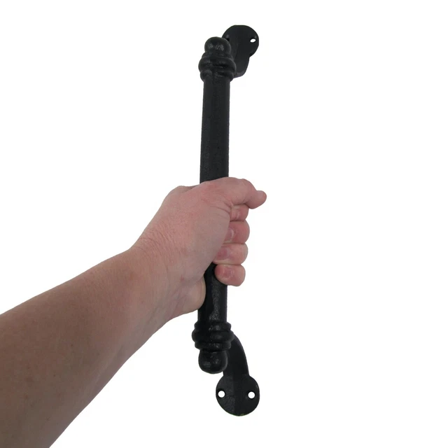 Large Elegant Cast Iron Slide Door Pull Vintage Gate Handle Rustic Barn Hardware 4