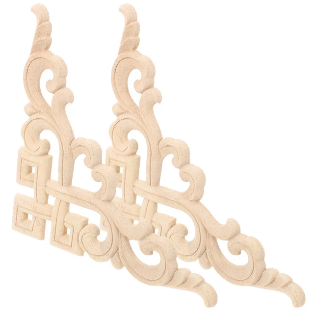 2 pièces Applique d'armoire Applique Onlay en bois