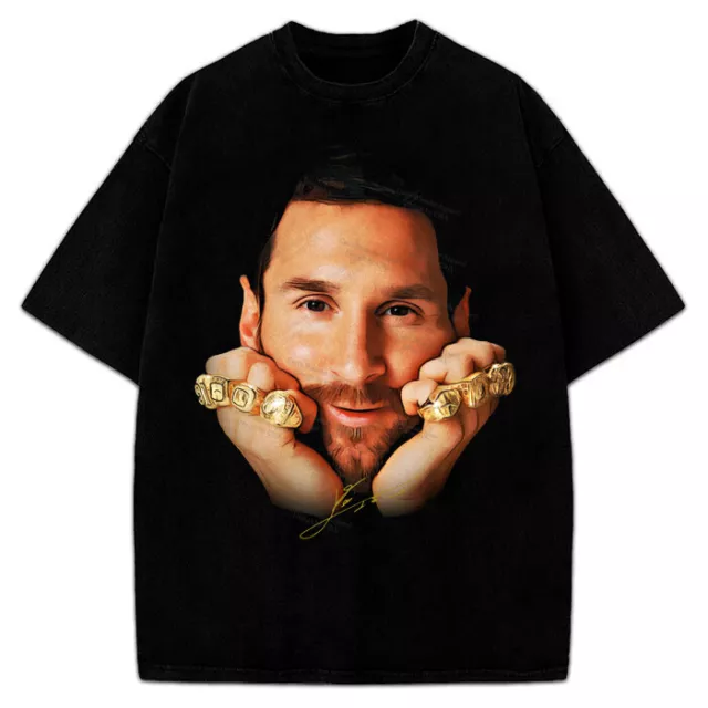 Lionel Messi 8 Ballon d'Or Gold Rings Greatest Of All Time GOAT T-Shirt