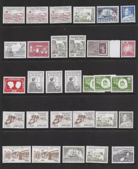 Greenland large collection of MNH stamps and blocks 10 pages Good value Slania