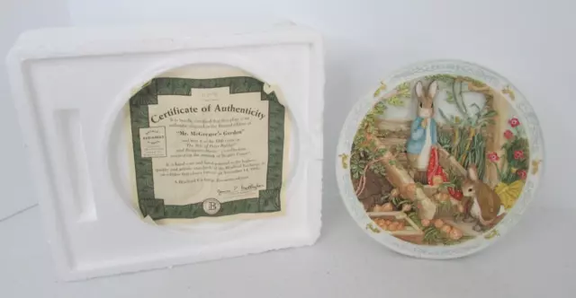 Tale Of Peter Rabbit & Benjamin Bunny Musical Plate “Mr. McGregors Garden” w/COA
