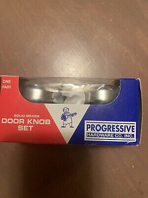 Progressive solid brass door knob set in polished chrome,new in box,25available