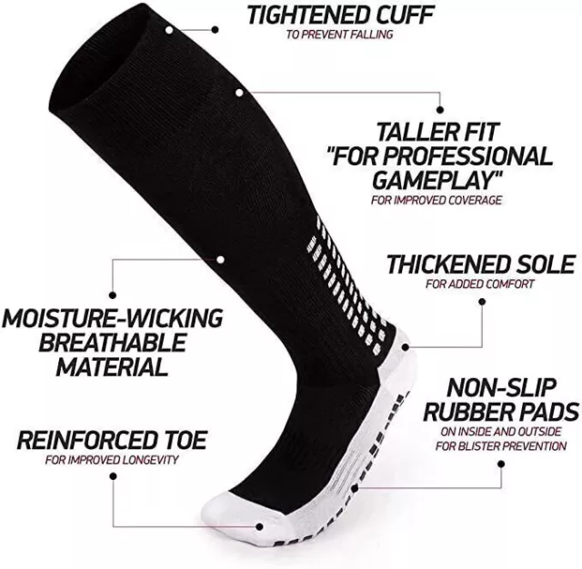 Long Football Socks Anti Slip Grip Socks Soccer Hockey Rugby Sports Socks Unisex 3