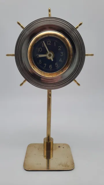Pendulux Skipper Nautical Ship Boat Desk Table Clock Steering Wheel Helm Mantel