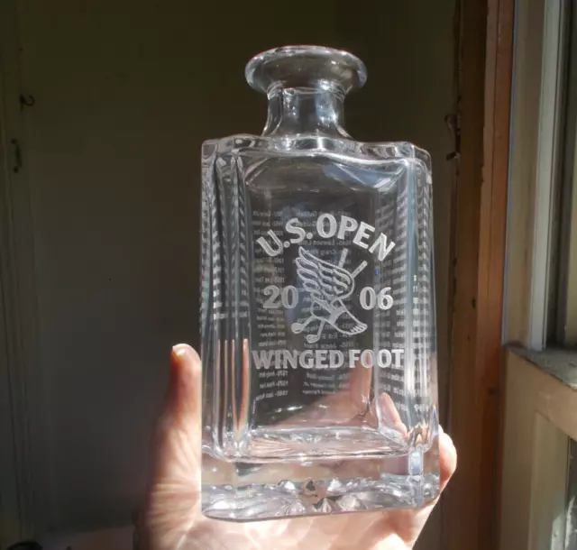 2006 U.s.open Winged Foot Golf Course Rare Heavy Lead Crystal Decanter Bottle