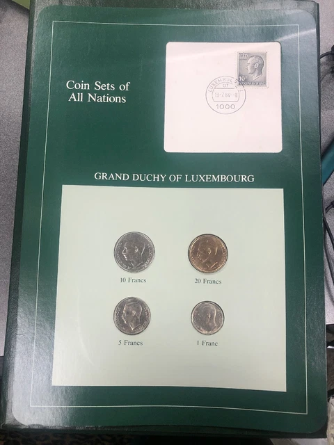 Coin Sets of All Nations - Grand Duchy of Luxembourg 1980-1983 (4 Coins w/stamp)