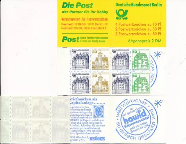 Briefmarken BERLIN Markenheftchen 11 A - Burgen und Schlösser -