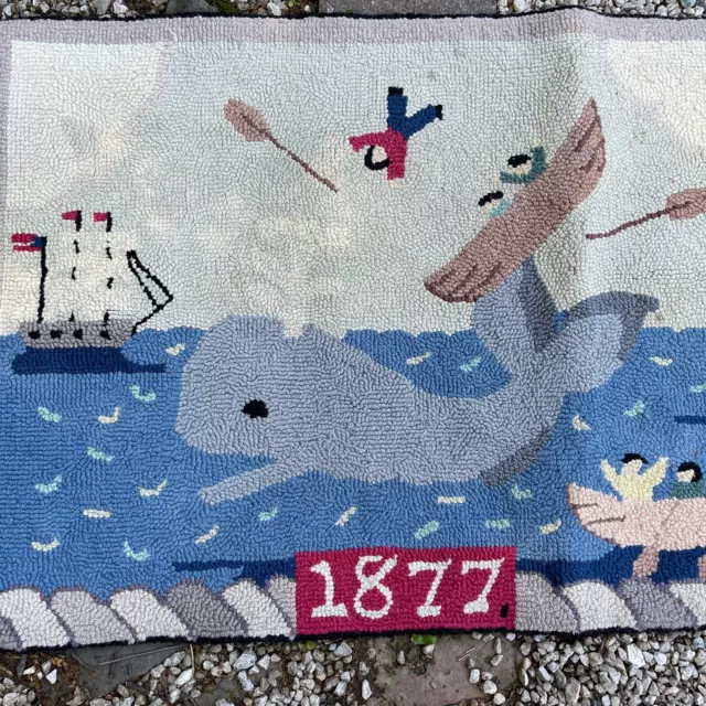 Claire Murray Signature Collection Hand Hooked Rug Wool Whale Heirloom 1877 3