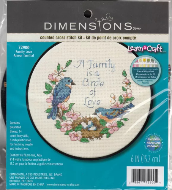 Dimensions FAMILY LOVE Counted Cross Stitch Kit, Learn A Craft 72900