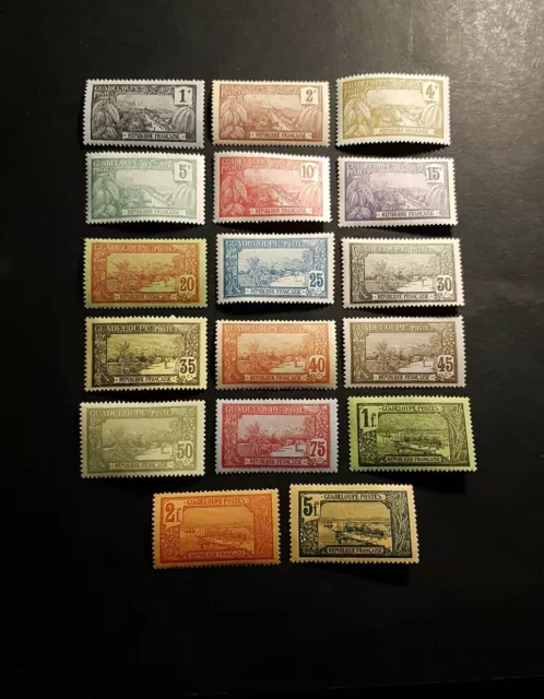 Timbre France Colonie Guadeloupe N°55/71 Neuf **/* Luxe Mnh 1905 Cote 74€