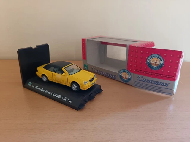 Mercedes CLK Bleue Anson 1/18 – Miniature Occasion, Boîte Abîmée