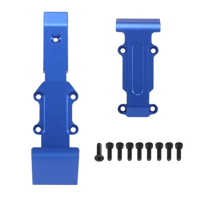 2Pcs Metal Front and Rear Skidplate Set 7037 for 1/16 Slash E-Revo Summit R E8L3