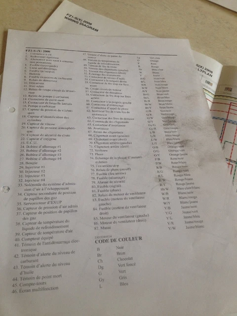 YAMAHA FZ1-S(X) 2008 FZ1 S 1000 Diagram Wiring Diagram Schaltplan £11.