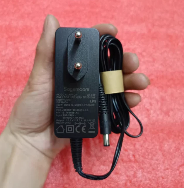 Top Chargeur * Adaptateur Secteur Alimentation Chargeur 12V pour Remplacement Sagecom CS50001 P/N 191340064 XX Model MSA C2000IC12.0 24A DE