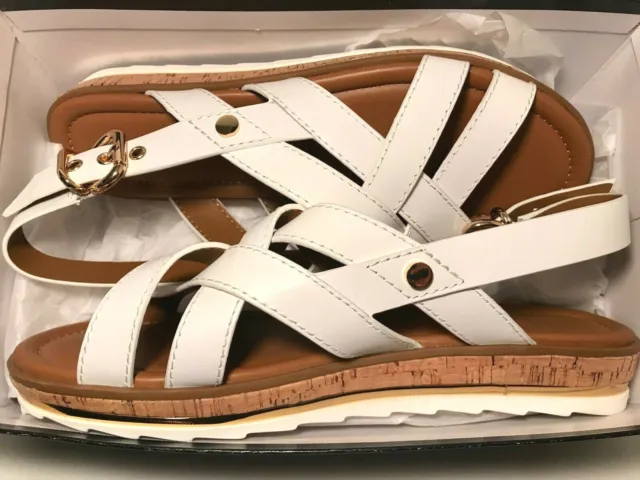 NINE WEST Aliyah Leather Slingback Womens White Sandal Open Toe Sz 11M MSRP $89