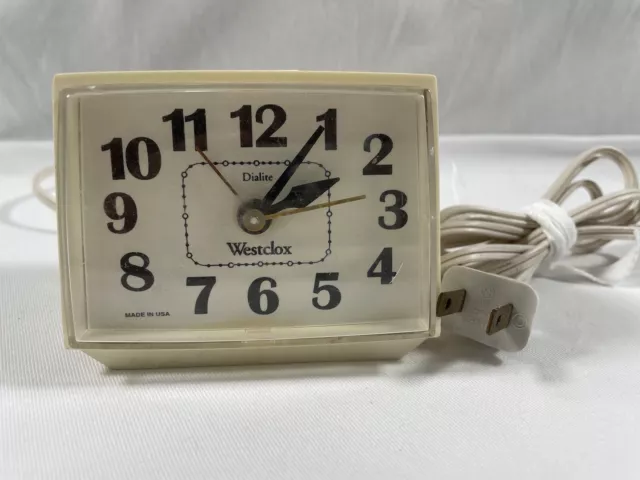 Vintage Westclox Dialite Electric Alarm Clock Model 22090-22540 Working USA Made