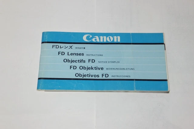LIBRO ISTRUZIONI OBIETTIVI CANON FD, Inc GIAPPONESE