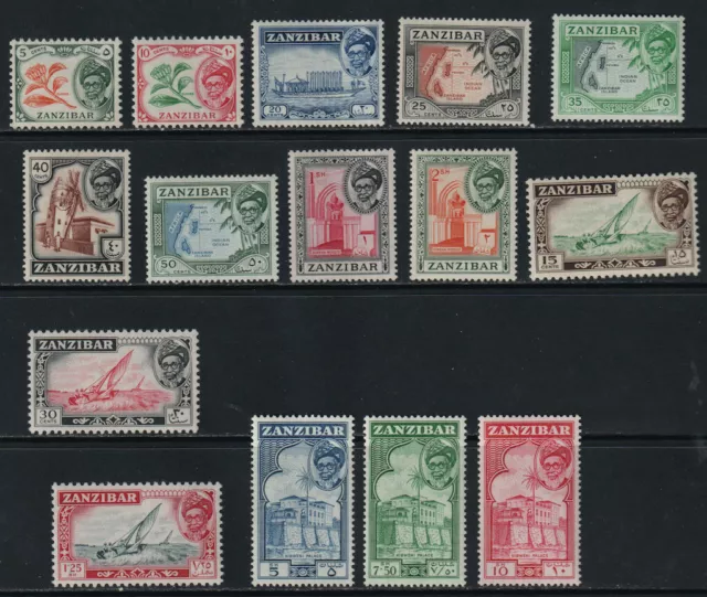 Zanzibar 1957 Definitives Sc 249-63 NH VF CV $47.70