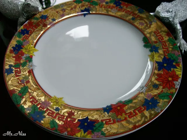 Rosenthal Versace Christmas Holiday Alphabet 2 x Frühstücksteller 22 cm NEU&OVP