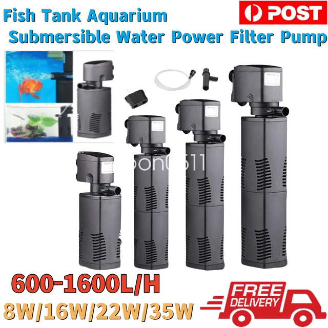 ECO 3 in 1 Fish Tank Aquarium Submersible Water Power Filter Pump 600-1600L/H AU