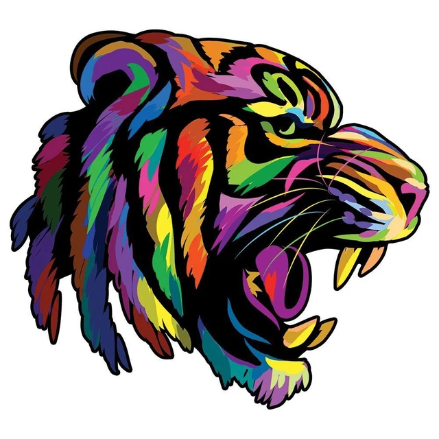 Animal Tiger Wooden Games Adult Kids DIY Colorful Jigsaw Puzzles Interactive Toy