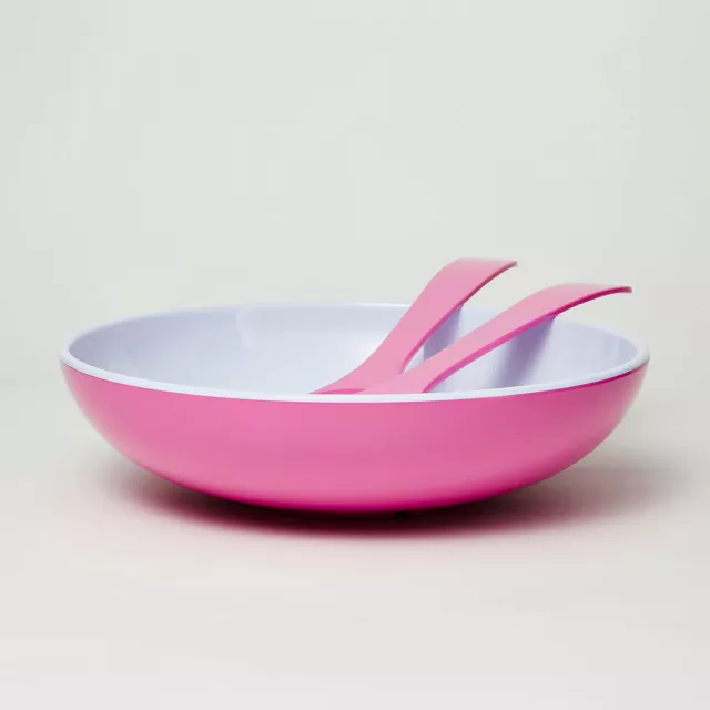 Barel Melamine Deluxe Magenta Salad Bowl & FREE Matching Servers!