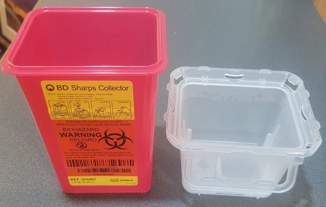 New Sharps BD BioHazard Container/Collector  Medical Tattoo Waste Needles 1.5 Qt