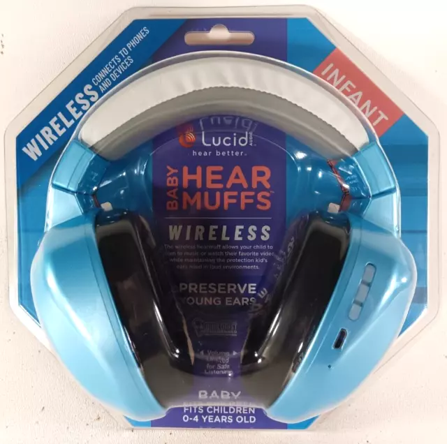 Kids Hear Muffs Infant Baby 0-4 Years Old Blue Wireless Headphones Brand NEW