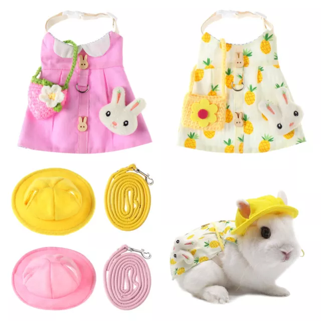 Durable Soft Traction Rope Rabbit Suit Mini Hat Bag Harness Vest Dress