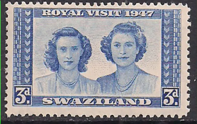 Swaziland 1947 KGV1 3d Royal Visit MNH SG 44 ( L1353 )
