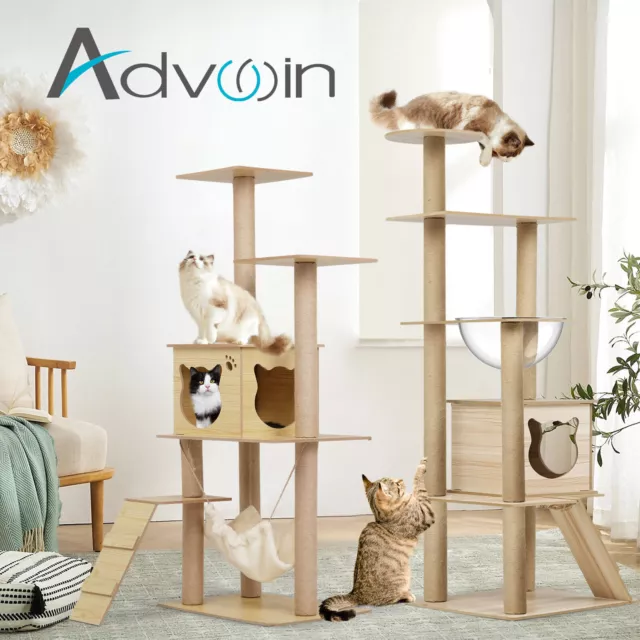 Advwin Cat Tree Tower Scratching Post Scratcher Cats Condo House Bed Furniture