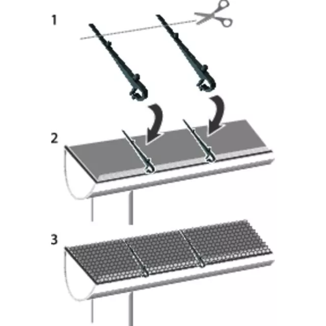 Grille protège gouttières 600 x 17 cm évite feuilles mousses branches CAP VERT 2