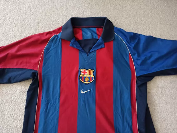 camiseta match worn rochemback barcelona 2001 2002 size l nike shirt maglia 3