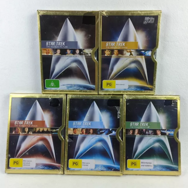 Star Trek 5 Movies DVD Bundle Steel book Set -Kirk - Spock - OG Series SEALED