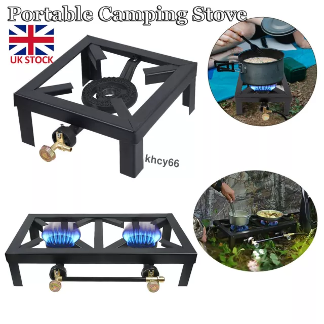 8KW Gas Boiling Ring Cast Burner Camping LPG Stove Outdoor Cooker Iron Frame