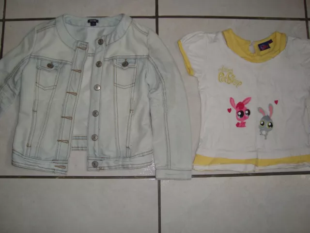 Lot 1 Haut Little Pet Shop 5 Ans Fille Et 1 Veste En Jeans 5 Ans