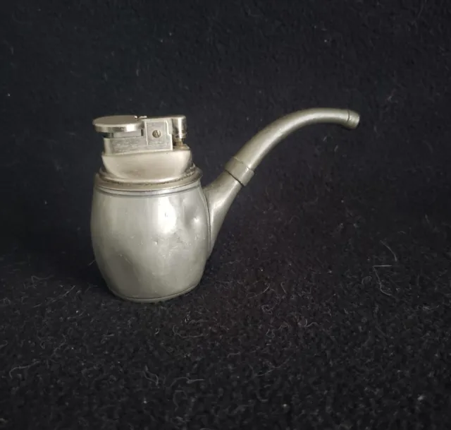 Briquet De Table, Pipe En Étain, Année 70-80