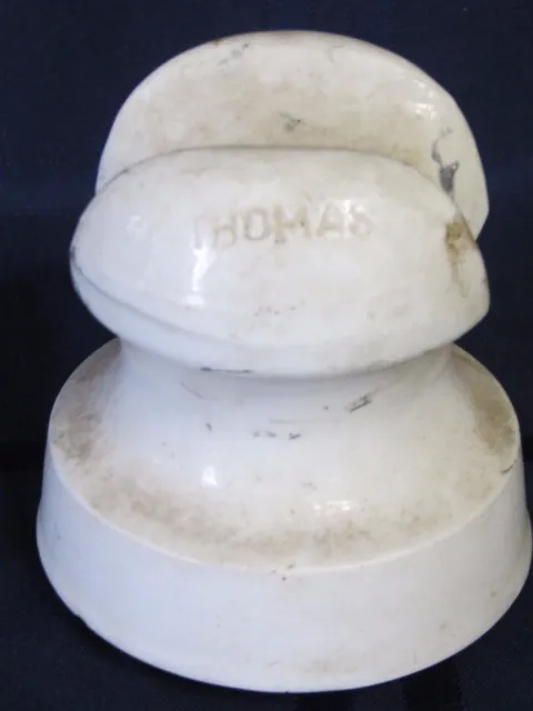 Original Vintage Thomas White Ceramic Saddle Back Telephone Pole Insulator- #3