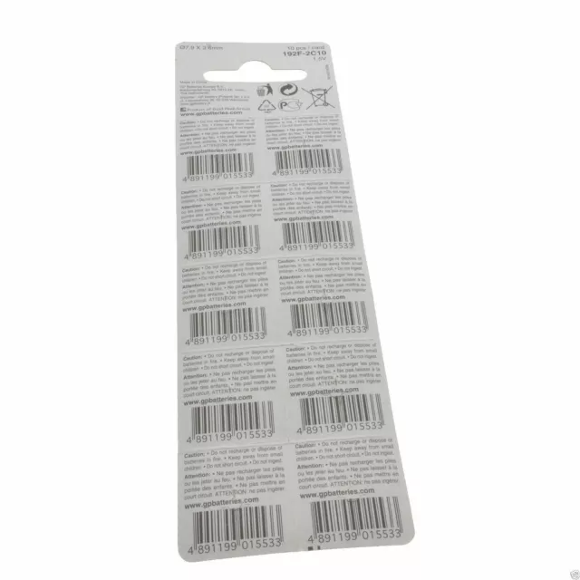 AG3 L736 LR41 192 1.5v Alkaline Battery GP Batteries Thermometer/Watch [10 Pack] 2