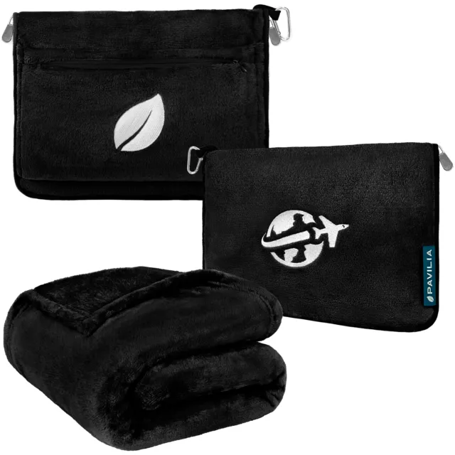 Travel Blanket Pillow Set Plane Car Long Flight Airplane Neck Pillow Soft Fleece