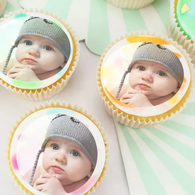 Edible Pre-cut Icing Cupcake or Cookie Toppers using your own Photos