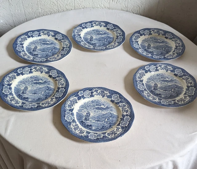 Lot De 6 Assiettes Plates SARREGUEMINES - Décor Eden - Faïence - Occasion En Bon état